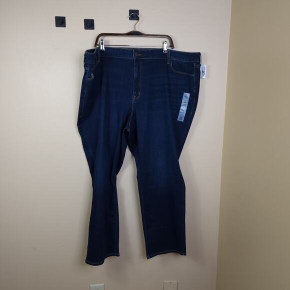 Old Navy Dark Wash Mid-Rise Power Slim Straight Jeans Size 26 - Picture 1 of 12